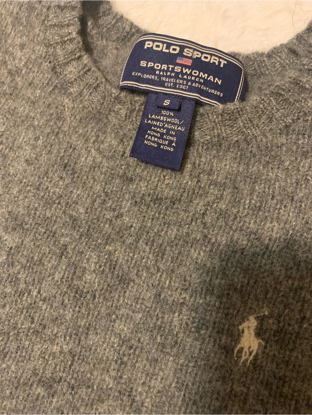 Polo by Ralph Lauren Gray Lambswool Crewneck Sweater